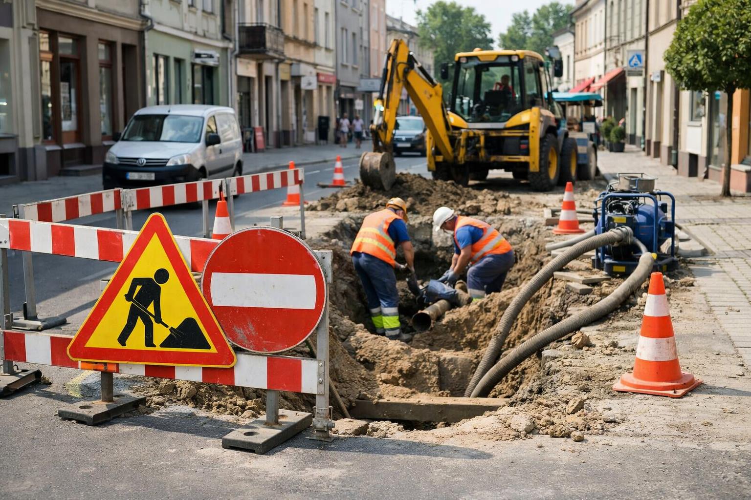 Utrudnienia w Gnieźnie: Prace PWiK na ul. Kościuszki